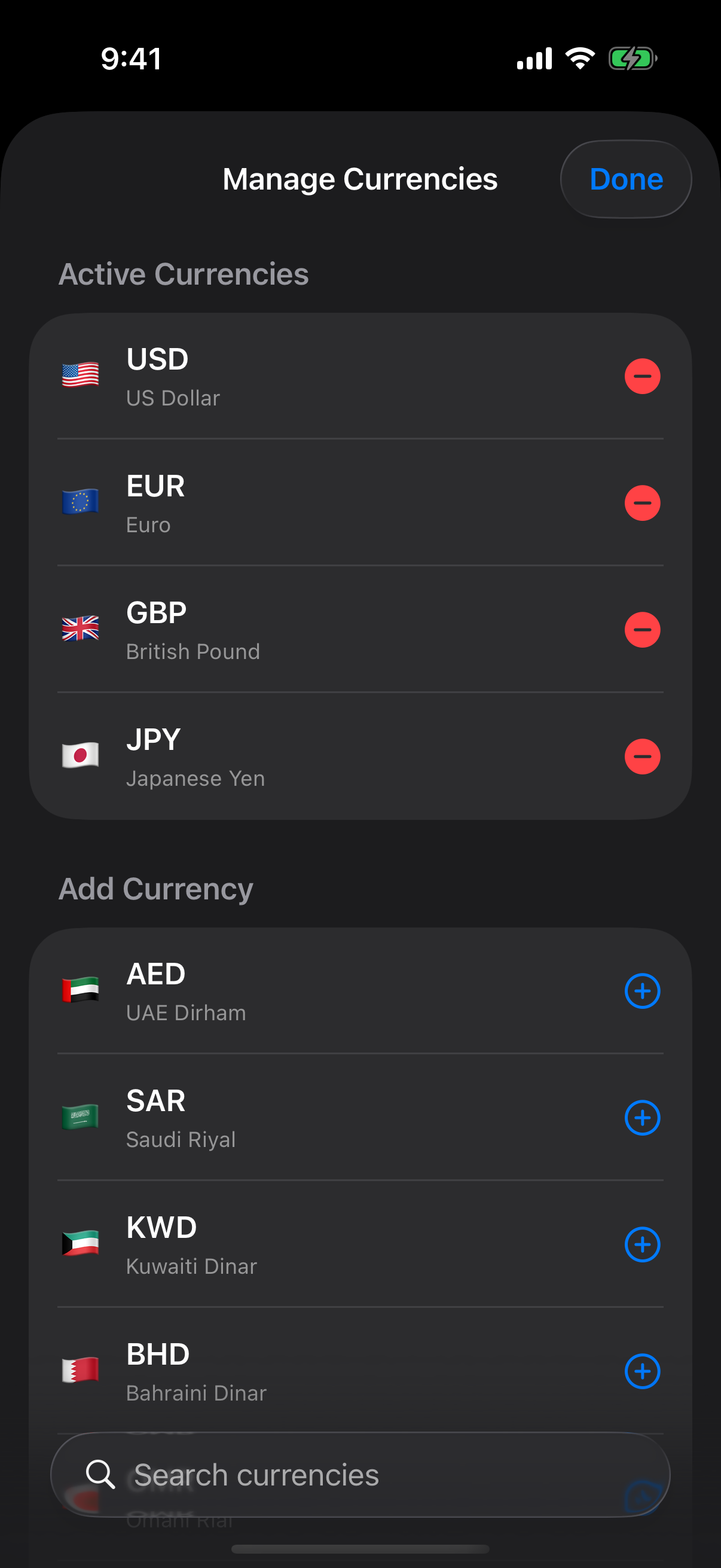 Add Currency